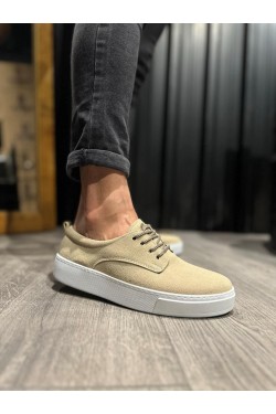 KN077 Erkek Günlük Bağcıklı Süet Spor Sneaker Ayakkabı SBT - Vizon