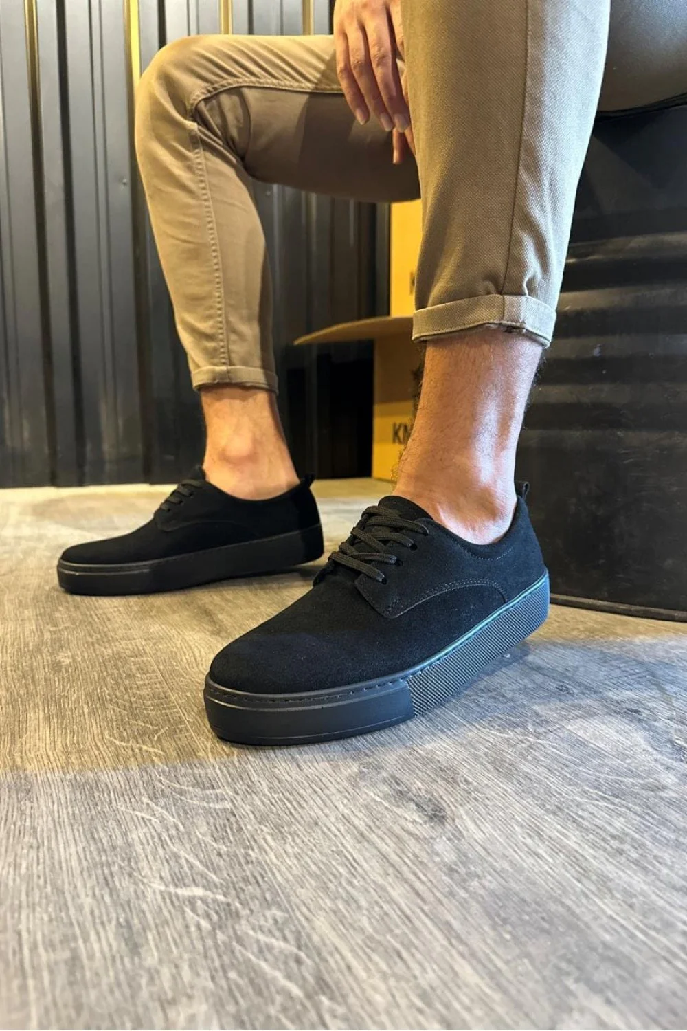 KN077 Erkek Günlük Bağcıklı Süet Spor Sneaker Ayakkabı SST - Siyah KN077 Erkek Günlük Bağcıklı Süet Spor Sneaker Ayakkabı SST - Siyah