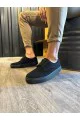 KN077 Erkek Günlük Bağcıklı Süet Spor Sneaker Ayakkabı SST - Siyah