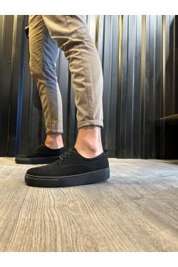 KN077 Erkek Günlük Bağcıklı Süet Spor Sneaker Ayakkabı SST - Siyah KN077 Erkek Günlük Bağcıklı Süet Spor Sneaker Ayakkabı SST - Siyah