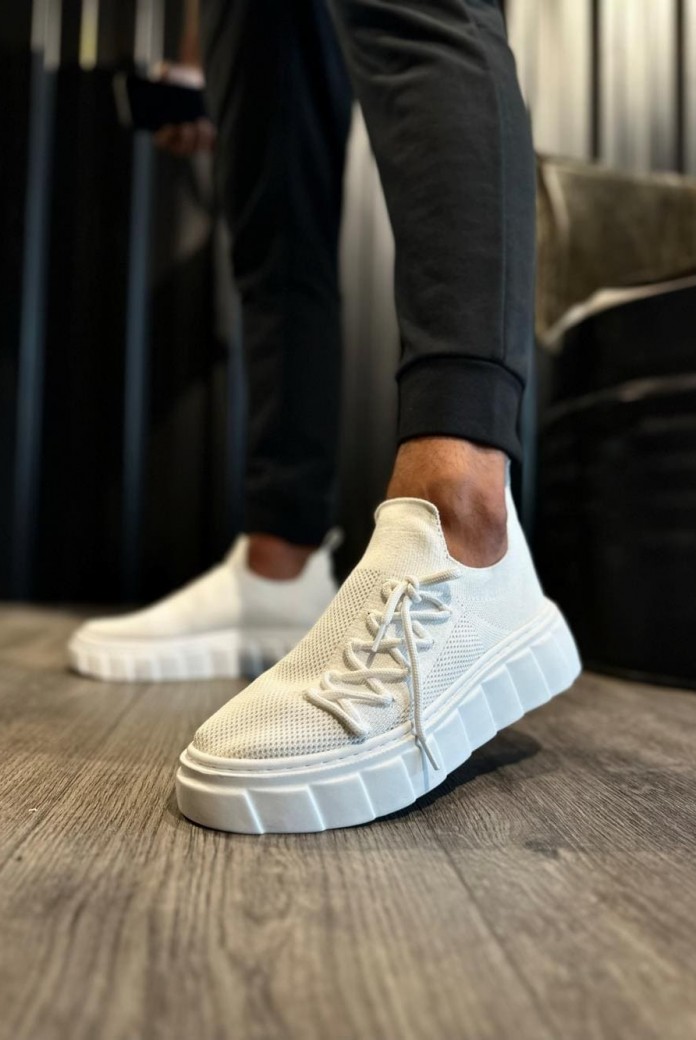 KN1025 Erkek Günlük Bağcıklı Triko Spor Sneaker Ayakkabı TBT - Beyaz KN1025 Erkek Günlük Bağcıklı Triko Spor Sneaker Ayakkabı TBT - Beyaz