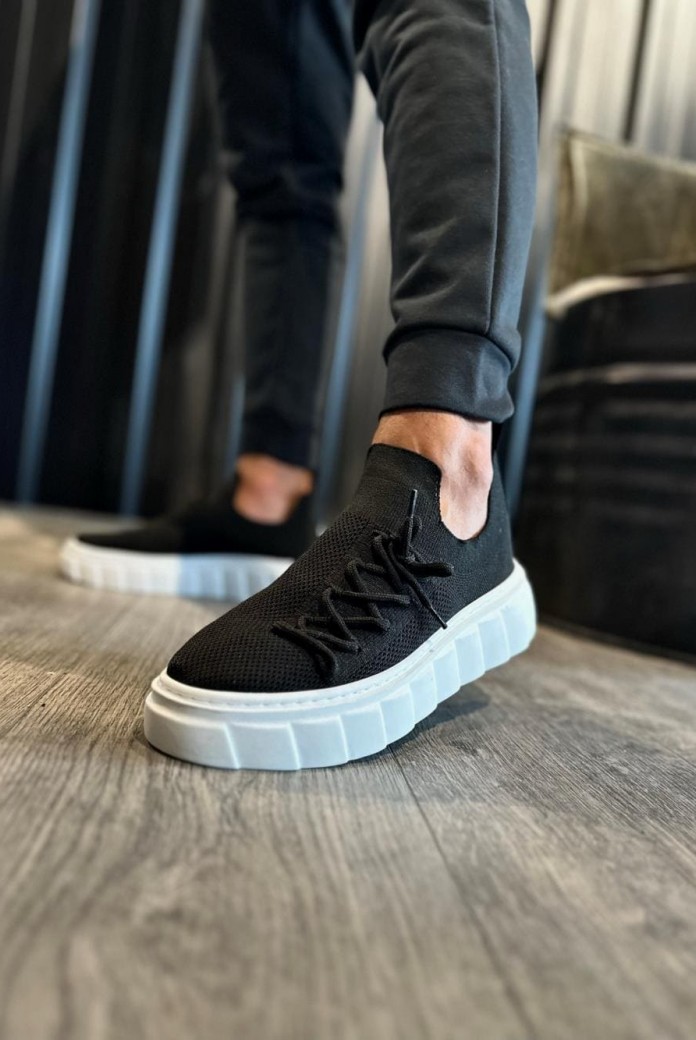KN1025 Erkek Günlük Bağcıklı Triko Spor Sneaker Ayakkabı TBT - Siyah KN1025 Erkek Günlük Bağcıklı Triko Spor Sneaker Ayakkabı TBT - Siyah