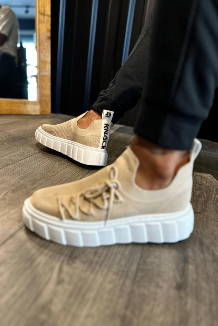 KN1025 Erkek Günlük Bağcıklı Triko Spor Sneaker Ayakkabı TBT - Vizon KN1025 Erkek Günlük Bağcıklı Triko Spor Sneaker Ayakkabı TBT - Vizon