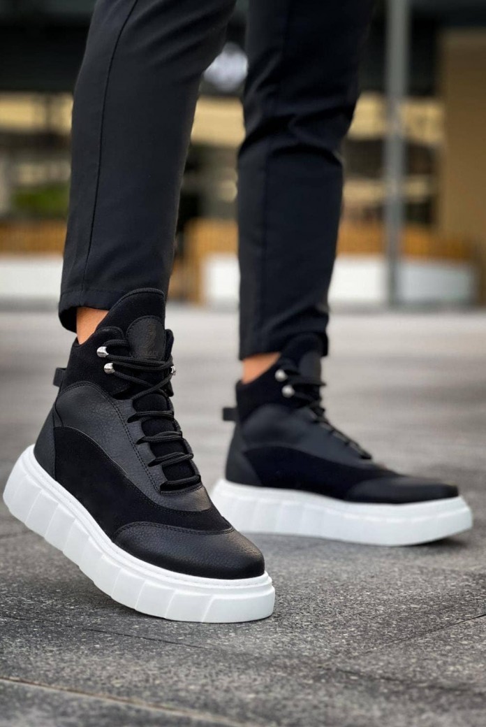 KN104 Erkek Spor Günlük Bağcıklı Cilt Süet Bot CSBT - Siyah KN104 Erkek Spor Günlük Bağcıklı Cilt Süet Bot CSBT - Siyah