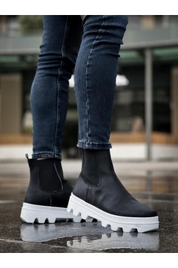 KN113 Erkek Spor Günlük Bağcıksız Cilt Bot CBT - Siyah KN113 Erkek Spor Günlük Bağcıksız Cilt Bot CBT - Siyah