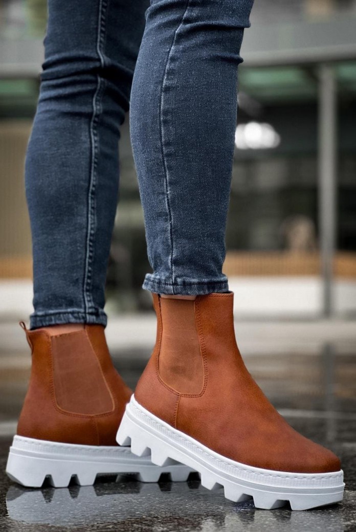 KN113 Erkek Spor Günlük Bağcıksız Cilt Bot CBT - Taba KN113 Erkek Spor Günlük Bağcıksız Cilt Bot CBT - Taba