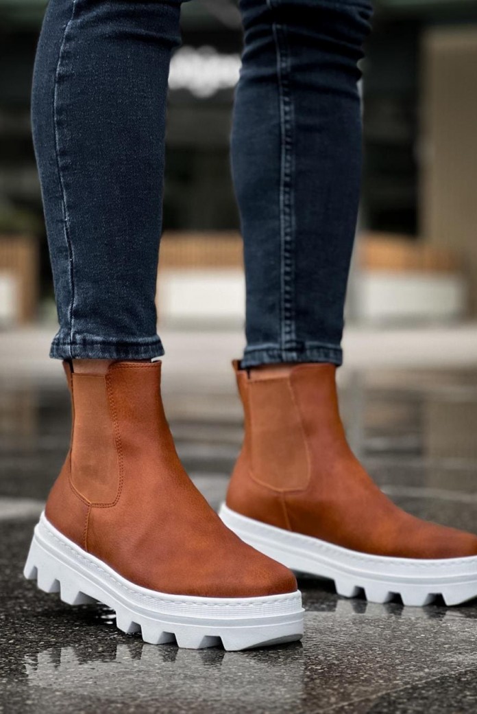 KN113 Erkek Spor Günlük Bağcıksız Cilt Bot CBT - Taba KN113 Erkek Spor Günlük Bağcıksız Cilt Bot CBT - Taba