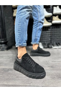 KN144 Erkek Günlük Bağcıklı Süet Spor Sneaker Ayakkabı SST - Siyah KN144 Erkek Günlük Bağcıklı Süet Spor Sneaker Ayakkabı SST - Siyah