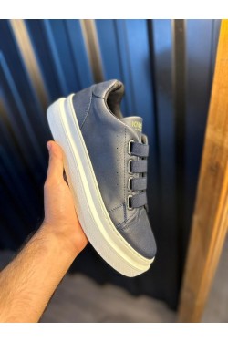 KN521 Erkek Günlük Lastikli Cilt Spor Sneaker Ayakkabı CBT - Lacivert KN521 Erkek Günlük Lastikli Cilt Spor Sneaker Ayakkabı CBT - Lacivert