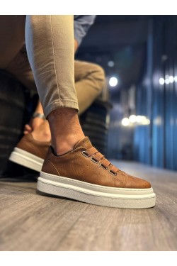 KN521 Erkek Günlük Lastikli Cilt Spor Sneaker Ayakkabı CBT - Taba KN521 Erkek Günlük Lastikli Cilt Spor Sneaker Ayakkabı CBT - Taba