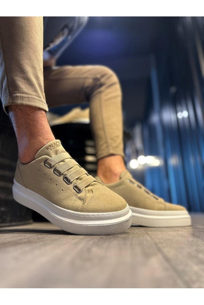 KN521 Erkek Günlük Lastikli Süet Spor Sneaker Ayakkabı SBT - Vizon KN521 Erkek Günlük Lastikli Süet Spor Sneaker Ayakkabı SBT - Vizon