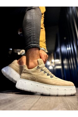 KN600 Erkek Günlük Bağcıklı Süet Cilt Spor Sneaker Ayakkabı SCBT - Vizon KN600 Erkek Günlük Bağcıklı Süet Cilt Spor Sneaker Ayakkabı SCBT - Vizon