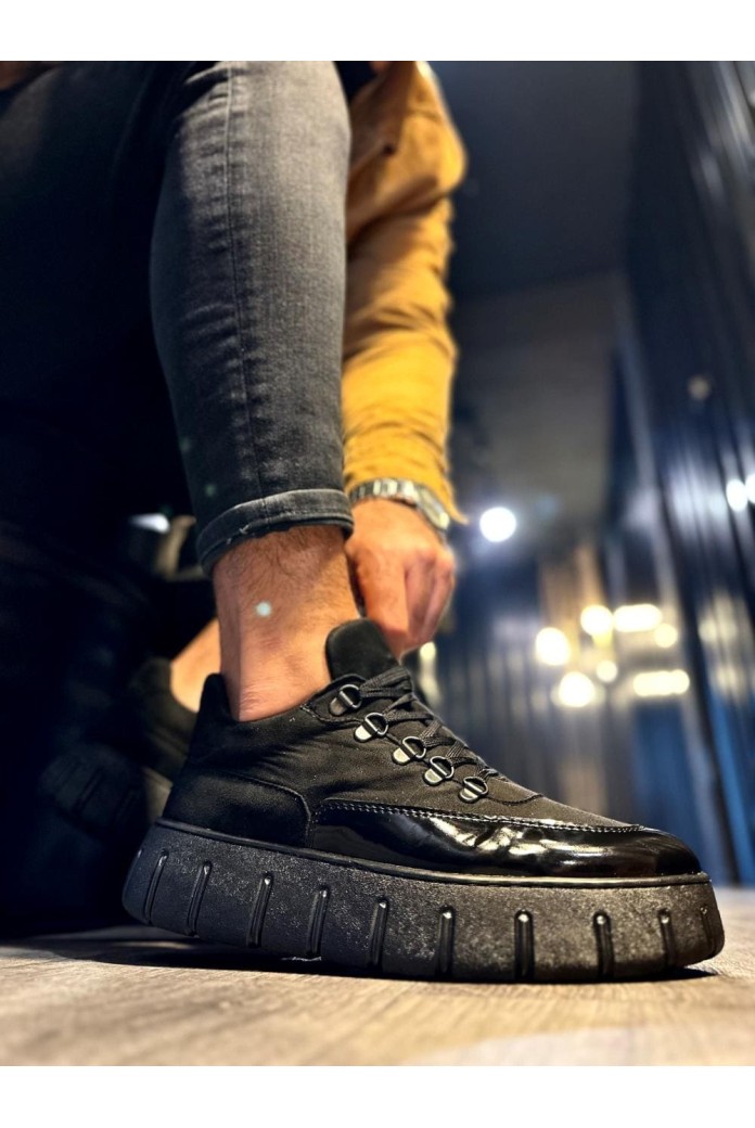 KN600 Erkek Günlük Bağcıklı Süet Cilt Spor Sneaker Ayakkabı SCST - Siyah KN600 Erkek Günlük Bağcıklı Süet Cilt Spor Sneaker Ayakkabı SCST - Siyah