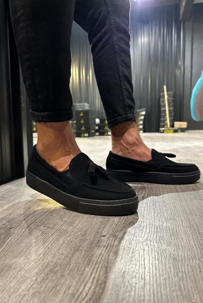 KN717 Erkek Günlük Bağcıksız Corcik Süet Klasik Ayakkabı CST - Siyah KN717 Erkek Günlük Bağcıksız Corcik Süet Klasik Ayakkabı CST - Siyah