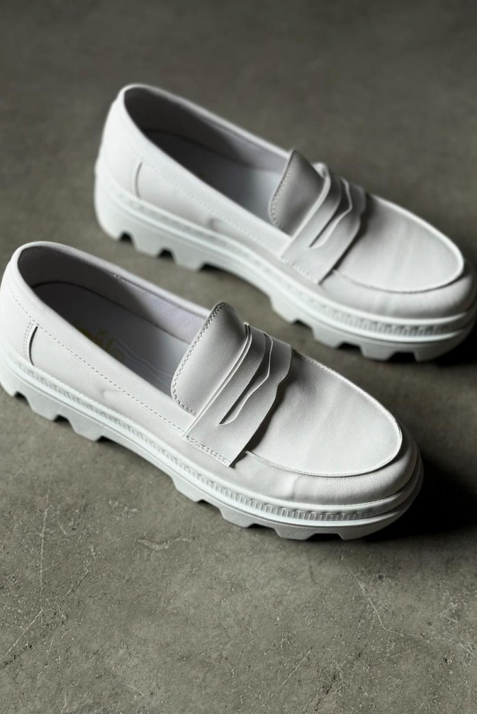 KN779 Erkek Günlük Bağcıksız Cilt Klasik Ayakkabı CBT - Beyaz KN779 Erkek Günlük Bağcıksız Cilt Klasik Ayakkabı CBT - Beyaz