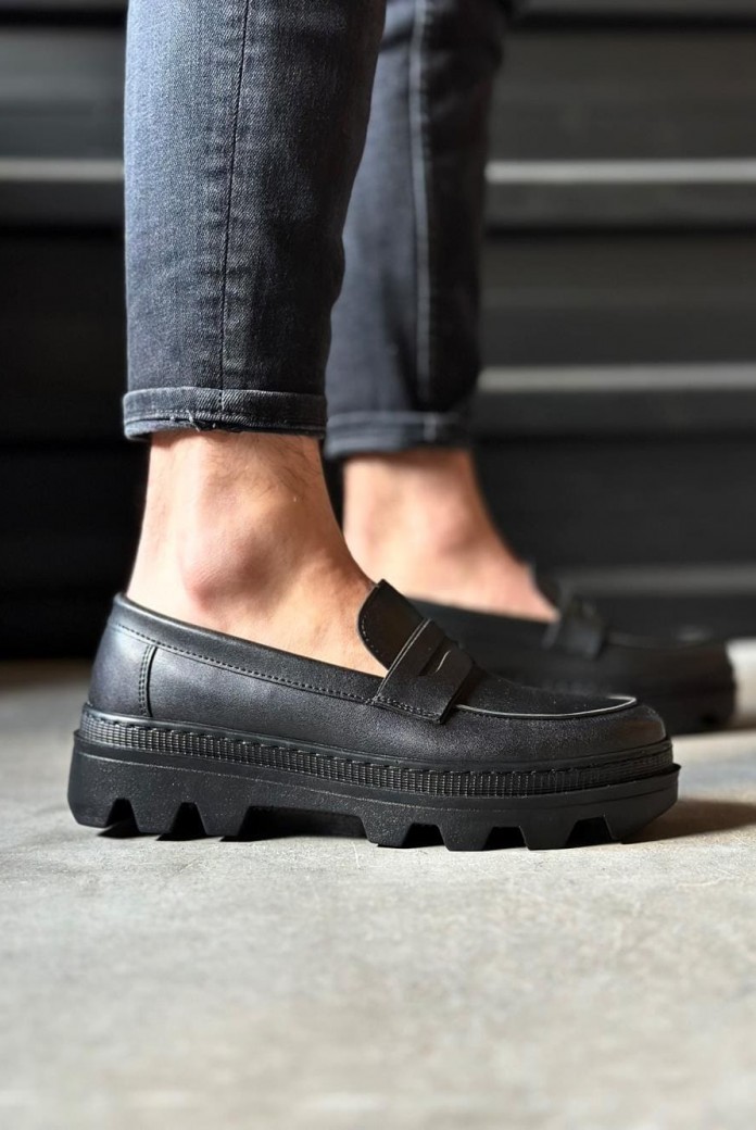 KN779 Erkek Günlük Bağcıksız Cilt Klasik Ayakkabı CST - Siyah KN779 Erkek Günlük Bağcıksız Cilt Klasik Ayakkabı CST - Siyah