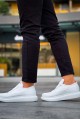 KN814 Erkek Günlük Bağcıklı Cilt Spor Sneaker Ayakkabı CBT - Beyaz