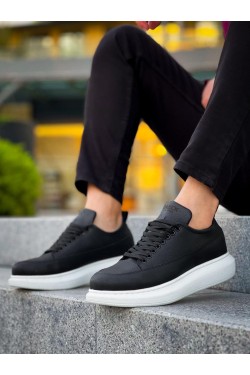 KN814 Erkek Günlük Bağcıklı Cilt Spor Sneaker Ayakkabı CBT - Siyah KN814 Erkek Günlük Bağcıklı Cilt Spor Sneaker Ayakkabı CBT - Siyah