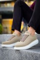 KN814 Erkek Günlük Bağcıklı Süet Spor Sneaker Ayakkabı SBT - Vizon
