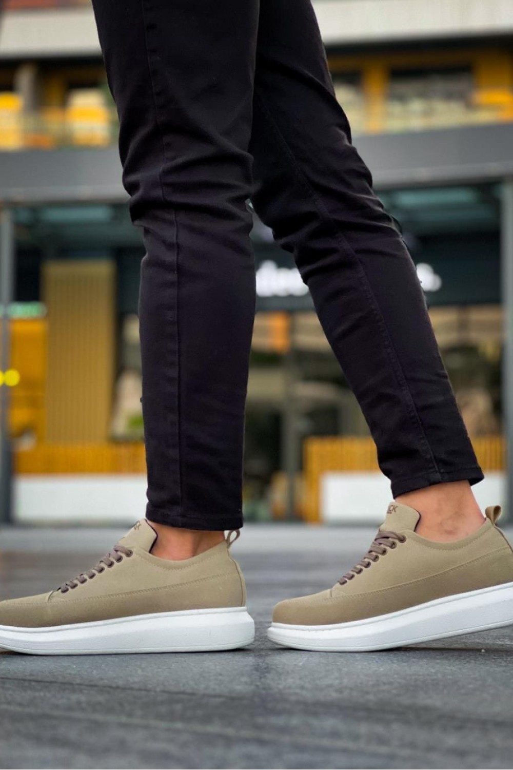 KN814 Erkek Günlük Bağcıklı Süet Spor Sneaker Ayakkabı SBT - Vizon
