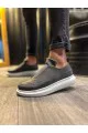 KN911 Erkek Günlük Bağcıksız Cilt Spor Sneaker Ayakkabı CBT - Gri
