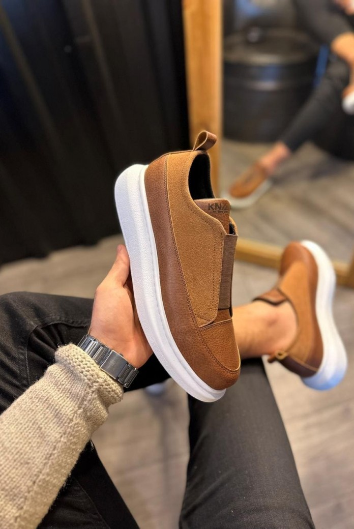 KN911 Erkek Günlük Bağcıksız Cilt Süet Spor Sneaker Ayakkabı CSBT - Taba KN911 Erkek Günlük Bağcıksız Cilt Süet Spor Sneaker Ayakkabı CSBT - Taba