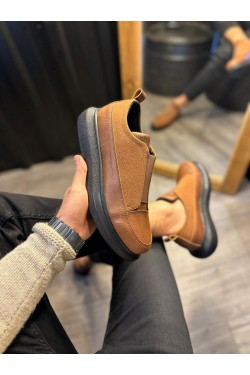 KN911 Erkek Günlük Bağcıksız Cilt Süet Spor Sneaker Ayakkabı CSST - Taba KN911 Erkek Günlük Bağcıksız Cilt Süet Spor Sneaker Ayakkabı CSST - Taba