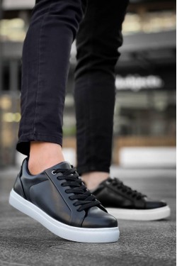 KB-BX1 Erkek Günlük Bağcıklı Cilt Spor Sneaker Ayakkabı CBT - Siyah KB-BX1 Erkek Günlük Bağcıklı Cilt Spor Sneaker Ayakkabı CBT - Siyah