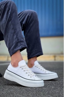 KB-CX3 Erkek Günlük Bağcıklı Keten Kısa Spor Sneaker Ayakkabı KBT - Beyaz KB-CX3 Erkek Günlük Bağcıklı Keten Kısa Spor Sneaker Ayakkabı KBT - Beyaz