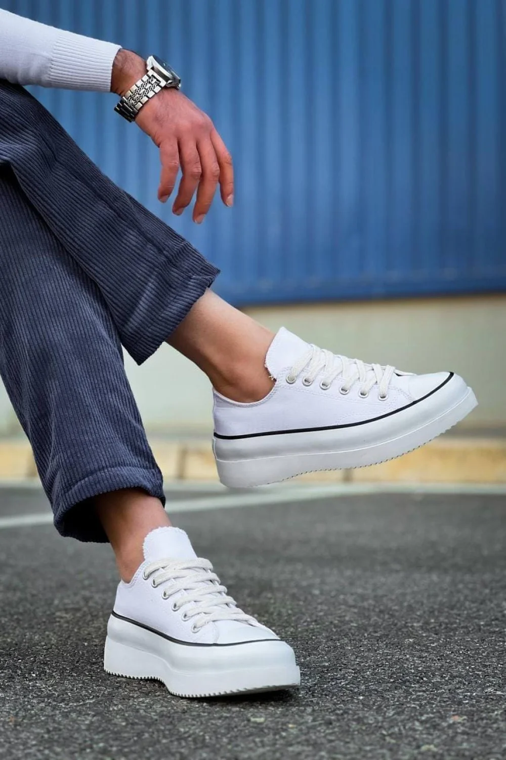 KB-CX3 Erkek Günlük Bağcıklı Keten Kısa Spor Sneaker Ayakkabı KBT - Beyaz KB-CX3 Erkek Günlük Bağcıklı Keten Kısa Spor Sneaker Ayakkabı KBT - Beyaz