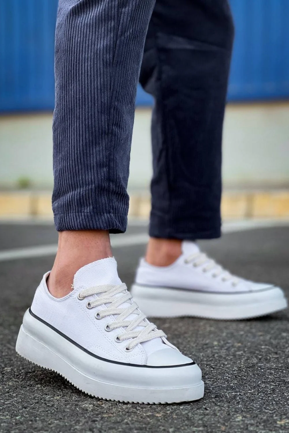 KB-CX3 Erkek Günlük Bağcıklı Keten Kısa Spor Sneaker Ayakkabı KBT - Beyaz KB-CX3 Erkek Günlük Bağcıklı Keten Kısa Spor Sneaker Ayakkabı KBT - Beyaz