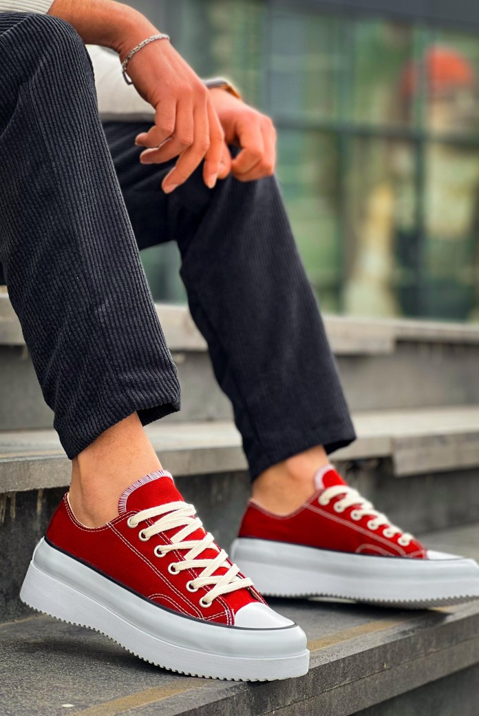 KB-CX3 Erkek Günlük Bağcıklı Keten Kısa Spor Sneaker Ayakkabı KBT - Bordo KB-CX3 Erkek Günlük Bağcıklı Keten Kısa Spor Sneaker Ayakkabı KBT - Bordo