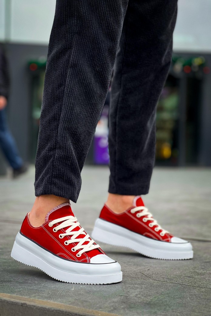 KB-CX3 Erkek Günlük Bağcıklı Keten Kısa Spor Sneaker Ayakkabı KBT - Bordo KB-CX3 Erkek Günlük Bağcıklı Keten Kısa Spor Sneaker Ayakkabı KBT - Bordo