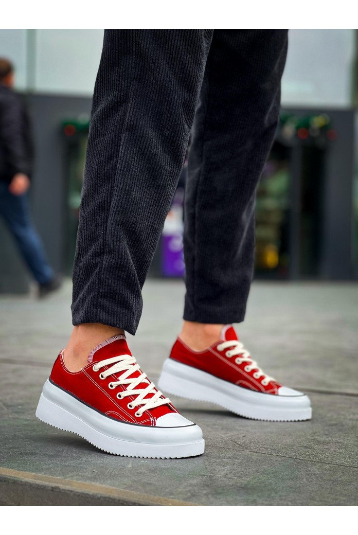 KB-CX3 Erkek Günlük Bağcıklı Keten Kısa Spor Sneaker Ayakkabı KBT - Bordo KB-CX3 Erkek Günlük Bağcıklı Keten Kısa Spor Sneaker Ayakkabı KBT - Bordo