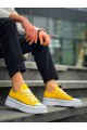 KB-CX3 Erkek Günlük Bağcıklı Keten Kısa Spor Sneaker Ayakkabı KBT - Sarı