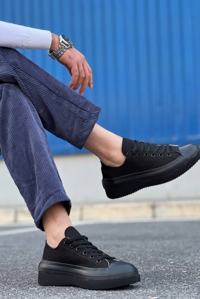 KB-CX3 Erkek Günlük Bağcıklı Keten Kısa Spor Sneaker Ayakkabı KST - Siyah KB-CX3 Erkek Günlük Bağcıklı Keten Kısa Spor Sneaker Ayakkabı KST - Siyah