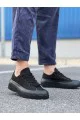 KB-CX3 Erkek Günlük Bağcıklı Keten Kısa Spor Sneaker Ayakkabı KST - Siyah
