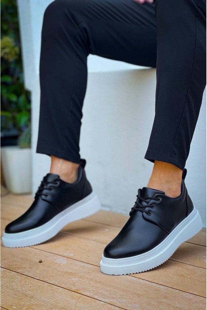 KB-X3 Erkek Günlük Bağcıklı Cilt Klasik Ayakkabı CBT - Siyah