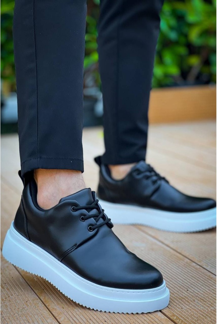 KB-X3 Erkek Günlük Bağcıklı Cilt Klasik Ayakkabı CBT - Siyah