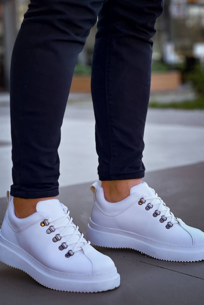 KB-X4 Erkek Günlük Bağcıklı Cilt Spor Sneaker Ayakkabı CBT - Beyaz KB-X4 Erkek Günlük Bağcıklı Cilt Spor Sneaker Ayakkabı CBT - Beyaz