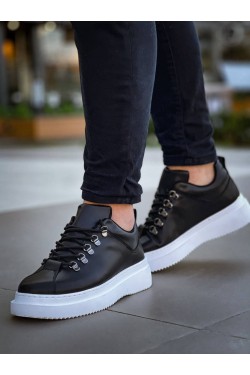 KB-X4 Erkek Günlük Bağcıklı Cilt Spor Sneaker Ayakkabı CBT - Siyah KB-X4 Erkek Günlük Bağcıklı Cilt Spor Sneaker Ayakkabı CBT - Siyah