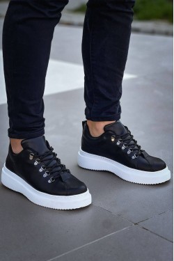KB-X4 Erkek Günlük Bağcıklı Cilt Spor Sneaker Ayakkabı CBT - Siyah KB-X4 Erkek Günlük Bağcıklı Cilt Spor Sneaker Ayakkabı CBT - Siyah