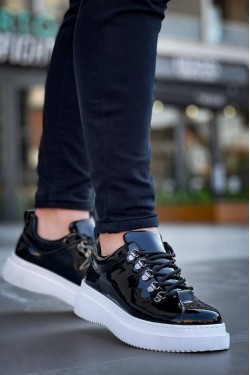 KB-X4 Erkek Günlük Bağcıklı Rugan Spor Sneaker Ayakkabı RBT - Siyah KB-X4 Erkek Günlük Bağcıklı Rugan Spor Sneaker Ayakkabı RBT - Siyah