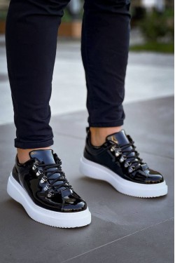 KB-X4 Erkek Günlük Bağcıklı Rugan Spor Sneaker Ayakkabı RBT - Siyah KB-X4 Erkek Günlük Bağcıklı Rugan Spor Sneaker Ayakkabı RBT - Siyah