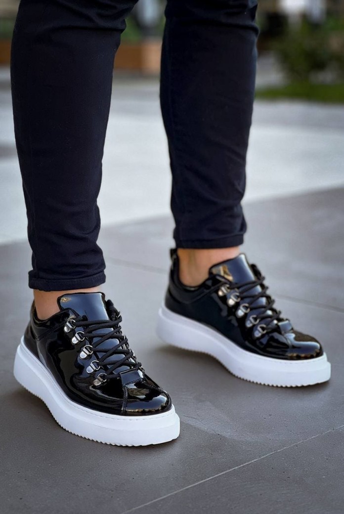 KB-X4 Erkek Günlük Bağcıklı Rugan Spor Sneaker Ayakkabı RBT - Siyah KB-X4 Erkek Günlük Bağcıklı Rugan Spor Sneaker Ayakkabı RBT - Siyah