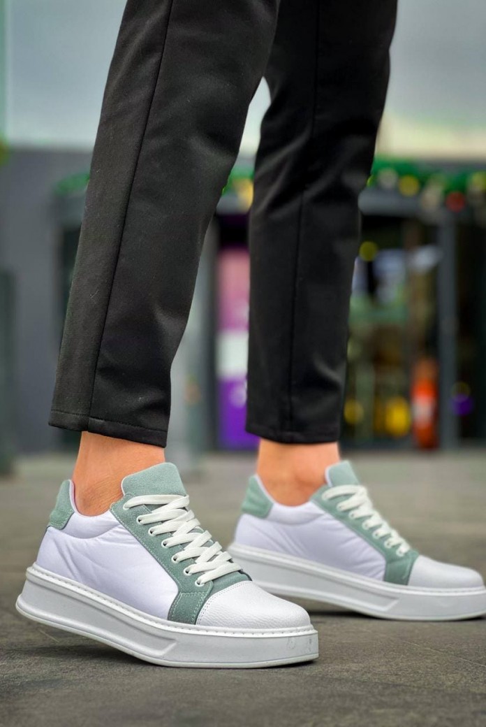 KB-X46 Erkek Günlük Bağcıklı Paraşüt Kumaş Cilt Spor Sneaker Ayakkabı PKCBT - Beyaz/Yeşil KB-X46 Erkek Günlük Bağcıklı Paraşüt Kumaş Cilt Spor Sneaker Ayakkabı PKCBT - Beyaz/Yeşil