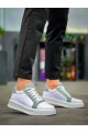 KB-X46 Erkek Günlük Bağcıklı Paraşüt Kumaş Cilt Spor Sneaker Ayakkabı PKCBT - Beyaz/Yeşil