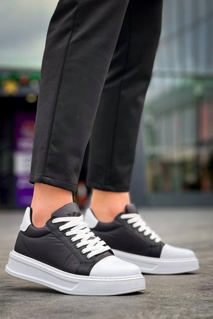 KB-X46 Erkek Günlük Bağcıklı Paraşüt Kumaş Cilt Spor Sneaker Ayakkabı PKCBT - Siyah/Beyaz KB-X46 Erkek Günlük Bağcıklı Paraşüt Kumaş Cilt Spor Sneaker Ayakkabı PKCBT - Siyah/Beyaz