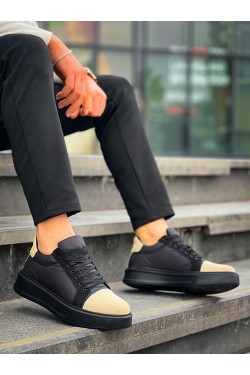 KB-X46 Erkek Günlük Bağcıklı Paraşüt Kumaş Süet Spor Sneaker Ayakkabı PKSST - Siyah/Bej KB-X46 Erkek Günlük Bağcıklı Paraşüt Kumaş Süet Spor Sneaker Ayakkabı PKSST - Siyah/Bej