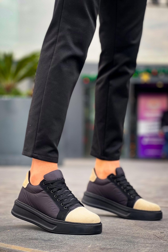 KB-X46 Erkek Günlük Bağcıklı Paraşüt Kumaş Süet Spor Sneaker Ayakkabı PKSST - Siyah/Bej KB-X46 Erkek Günlük Bağcıklı Paraşüt Kumaş Süet Spor Sneaker Ayakkabı PKSST - Siyah/Bej